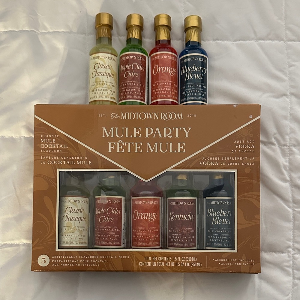 Mule Party Set of 9, midtown room cocktail mixers! New!!